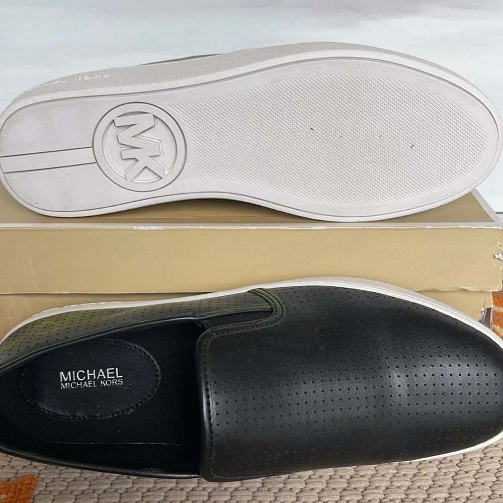 Michael Kors TEDDI SLIP ON NAPPA PU PERFORATED 4959TDFP4L NIB Platforms Sneakers
